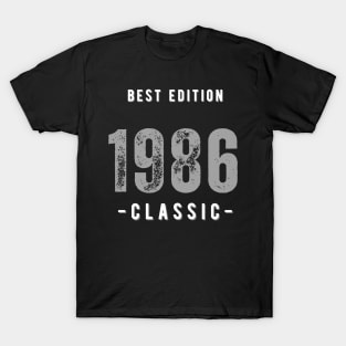 Vintage Birthday Year 1986 Black T-Shirt